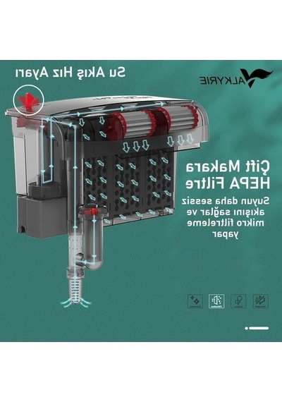 10w 800 L/h Akvaryum Şelale Filtre, 6 Lı Temizleyici
