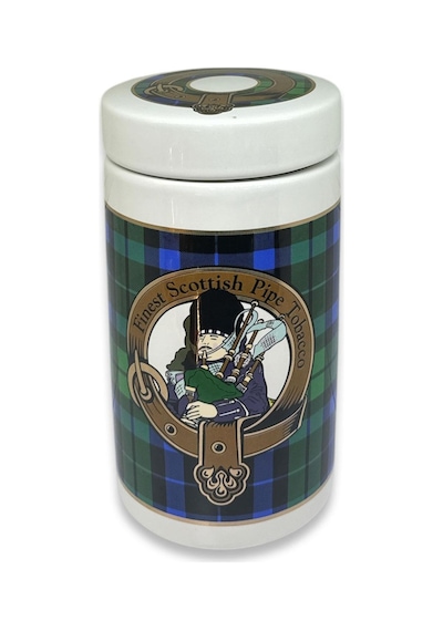 Finest Scotish El Yapımı Seramik Pipo Tutun Kavanozu Mavi