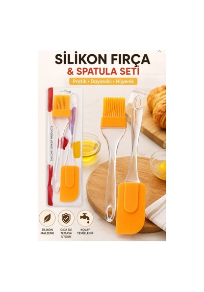 Silikon Yumurta Fırçası Ve Spatula Seti