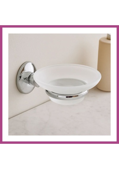 Gees Global Banyo Katı Sabunluk - Plastik, Krom Metal Tutacaklı Gbzs