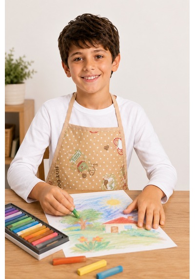 Kidshield Sıvı Geçirmez Boyama Önlüğü Anaokulu Önlüğü Sıvı Geçirmez Resim Önlüğü Coffee