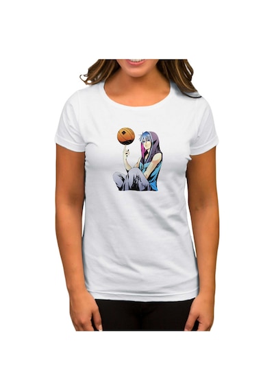 Basketball Blue Player Anime Beyaz Kadın Tişört Beyaz