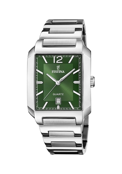 Festina F20677/5 Square Quartz Çelik Gri Yeşil Kadran 36 Mm Erkek Kol Saati
