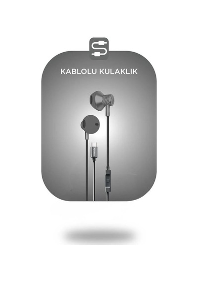Özel Seri Ofis Gereci Ses Bileşeni İletişim Aracı Kablolu Kulaklık Type-c Tc05 Gri