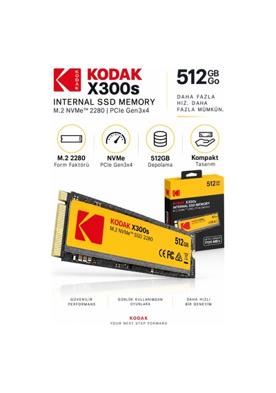 X300s 512gb M.2 Nvme Pcıe Gen3x4 2280 Ssd 2000 Mb/s Okuma 1000 Mb/s Yazma Hızlı Ssd