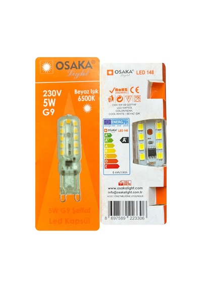 5w 6500k Beyaz Işık G9 Duylu Led Kapsül Ampul Standart