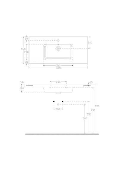 Isvea Sistema T-flat Slim İnce Formlu Lavabo 101 X 46,5 Cm Beyaz Beyaz