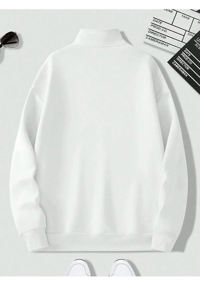 Altamira Unisex Dik Yaka Yarım Fermuarlı Oversize Sweatshirt 001