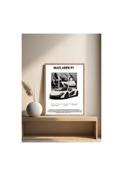 Mclaren Doğal Ahşap Çerçeveli Tek Parça Dekoratif Tablo Çok Renkli - 819057321 Çok Renkli