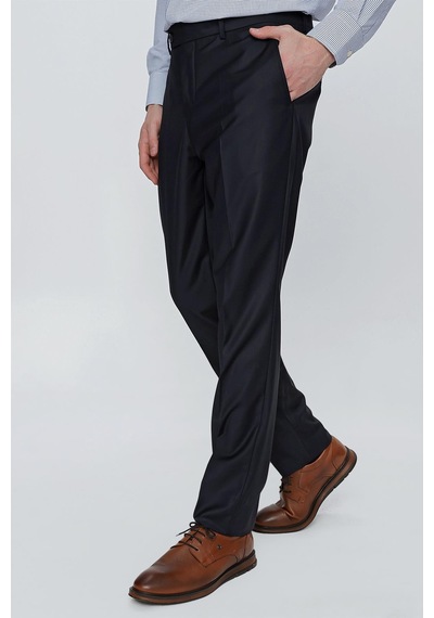 İmza Lacivert Düz Gabardin Slim Fit Basic Pantolon 1003245013 Lacivert