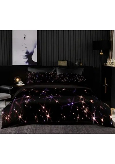 Space Çift Kişilik 4 Parça Luxury Nevresim Takımı Siyah