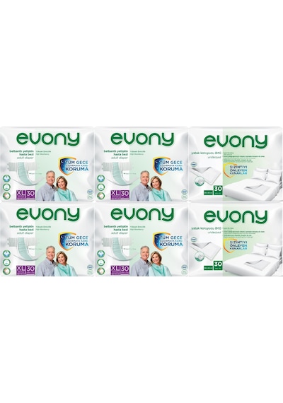 Evony Hasta Bezi Bel Bantlı Xl 30 Adet + Yatak Koruyucu Örtü 30 A
