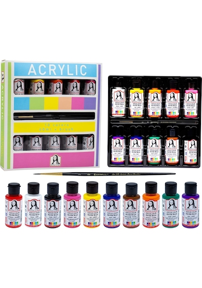 Südor Mona Lisa Akrilik Boya 40 ML 10 Renk + Fırça