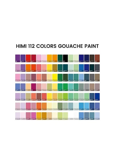 Hımı Twin Cup Gouache Set 112 Renk X 12 Gr Guaj Boya White Case Karışık Renk