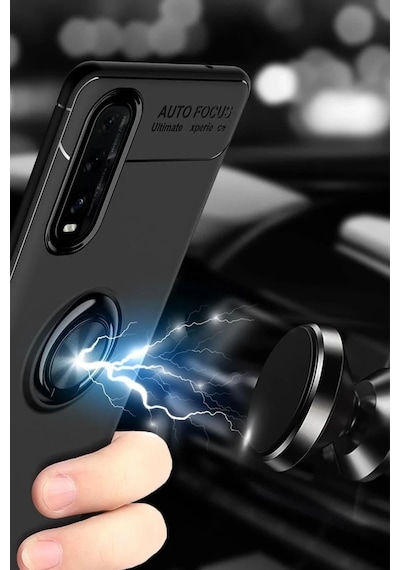 Oppo Find X2 Uyumlu Kılıf Range Yüzüklü Silikon - Mavi