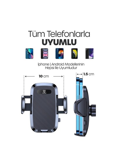 2li Set Numaratör + Araç Telefon Tutacağı Torpido Cam Klima Vantuzlu Araba Telefon Tutucu Tt01