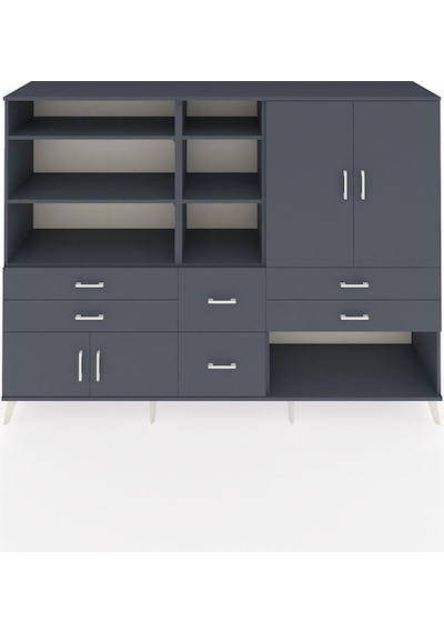 Hyperion Dolap 10 Raflı 6 Çekmeceli 4 Kapaklı 220x44x163 Antrasit Antrasit-antrasit Hyperion Dolap 10 Raflı 6 Çekmeceli 4 Kapaklı 220x44x163 Antrasit Antrasit-antrasit
