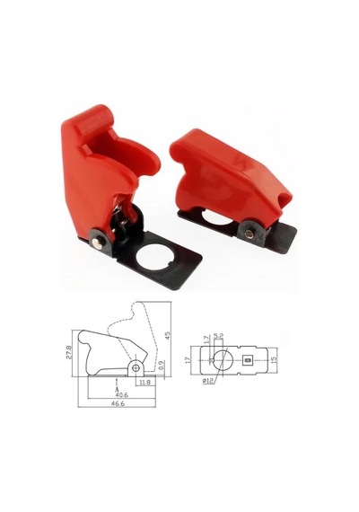 Toggle Switch Emniyet Kapağı Kırmızı 12mm Çap Ic-161b