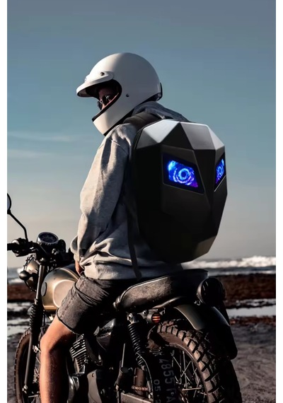 Led Gözlü Şövalye Motor Sırt Çantası Telefon Kontrollü Large