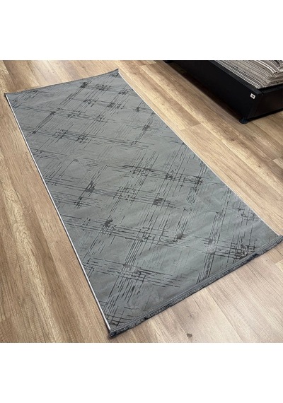 Hoom Rugs Cotton 1137 Gri Yıkanabilir Antibakteriyel Modern Halı Gri