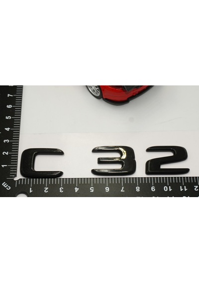C 32 Bagaj Parlak Siyah ABS 3M 3D Yazı Logo