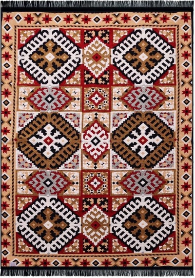 Bigghome Çift Taraflı Kilim, Makinede Yıkanabilir, Modern Desenli, 120 180 Cm, Sa25eu