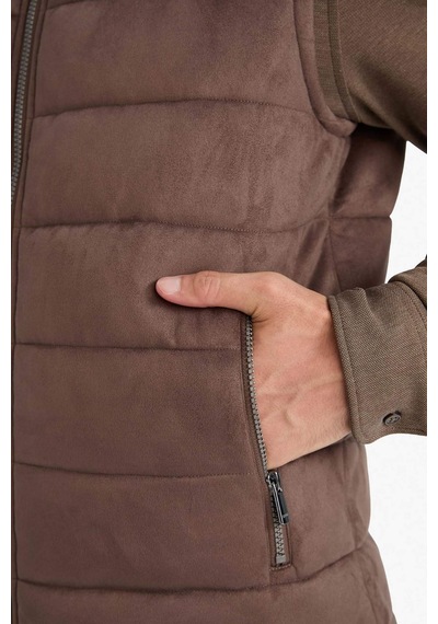Defacto Slim Fit Dar Kesim Dik Yaka Astarlı Süet Yelek F7753ax26spbn534 Kahve-bn534