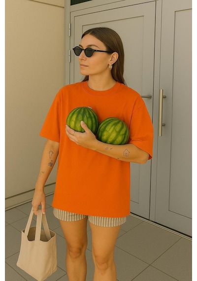 Oversize Unisex Tişört Çok Renkli