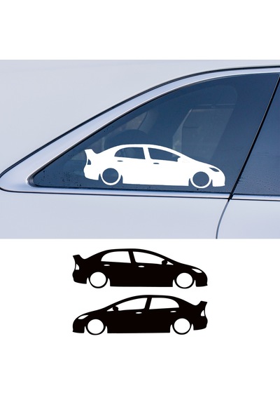 2 Adet Honda Civic Fd6 Basık Oto Sticker - Kelebek Cam Sticker 20x6 Cm