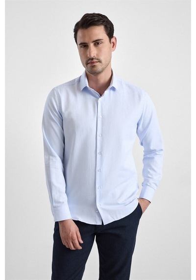 Süvari Buz Mavi Slim Klasik Yaka Casual Gömlek Gm2024700622-m01