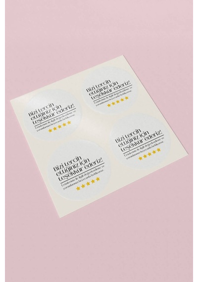 Teşekkürler 5 Yıldızlı Sticker 3x3cm St2280 Çok Renkli