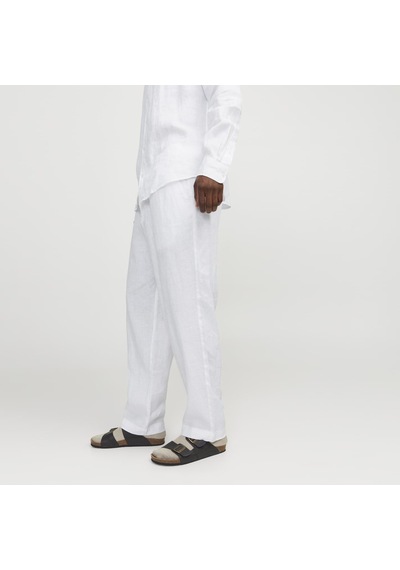 Jack & Jones Erkek Loose Fit Keten Pantalon - Karl - 12253120 Bright White