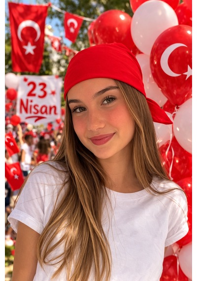Herşeynota Kırmızı Gösteri Fuları 50 Adet Paket Etkinlik, Tören Ve Organizasyon Bandanası Çok Renkli