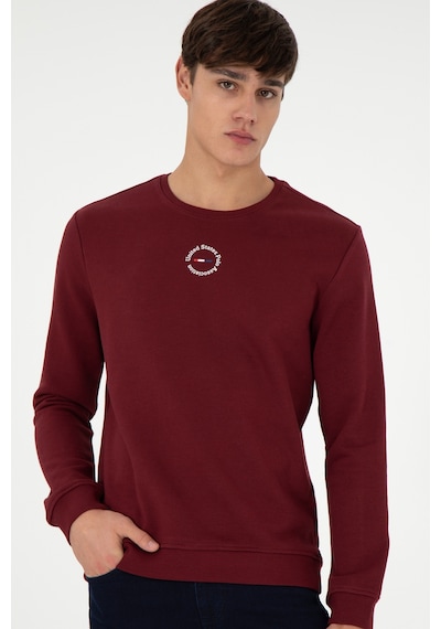 U.S. Polo Assn. Erkek Regular Fit Bisiklet Yaka Bordo Sweatshirt 50293436-VR014