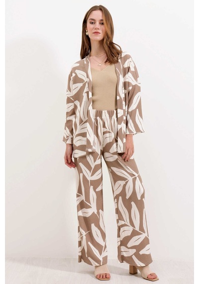 Bigdart Gabria Desenli Kimono Takım Vizon