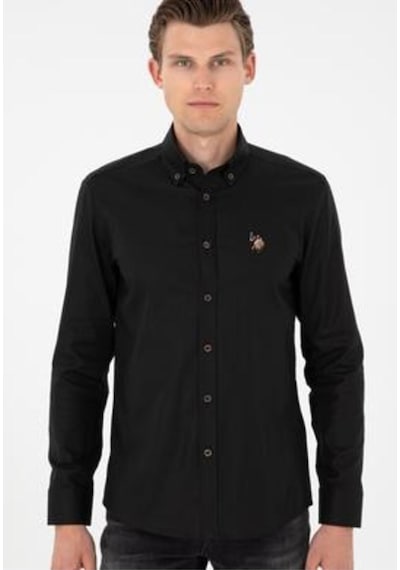 U.S. Polo Assn. Erkek Siyah Uzun Kollu Basic Gömlek 1962092 SİYAH