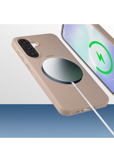 Samsung Galaxy Uyumlu A56 Kılıf M-safe Şarj Özellikli Standlı Mkst Samara Kapak - Desert Gold Altın