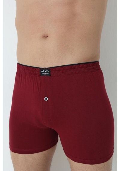 Arma Yıldız 6'lı Paket Bordo Erkek Penye Havlu Bel Boxer %100 Pamuk-bordo