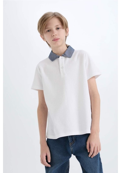 DeFacto Erkek Çocuk Polo Yaka Basic Düz Kısa Kollu Tişört D9254A825SMWT34