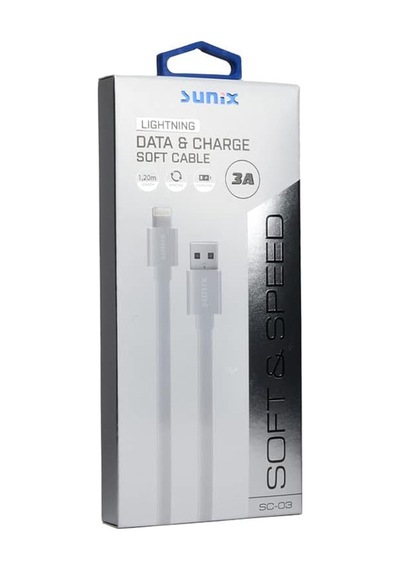 Sunix Sc03 Soft Kablo Lightning Şarj Kablo Beyaz