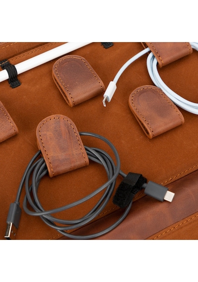 Bloominbag Arcadia Sandy Tan Premium Deri Teknoloji Kablo & Aksesuar Düzenleyici Taba