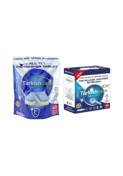 Turkishcare Bulaşık Makinesi Deterjanı 40 Tablet + Toz Deterjan 40 Yıkama