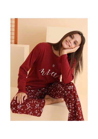 NBB Pijama Takımı Bordo Bordo