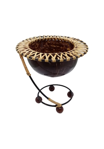 Hindistan Cevizi Şekerlik Spiral Coconut Metal Ayaklı Coconat Kase No 2