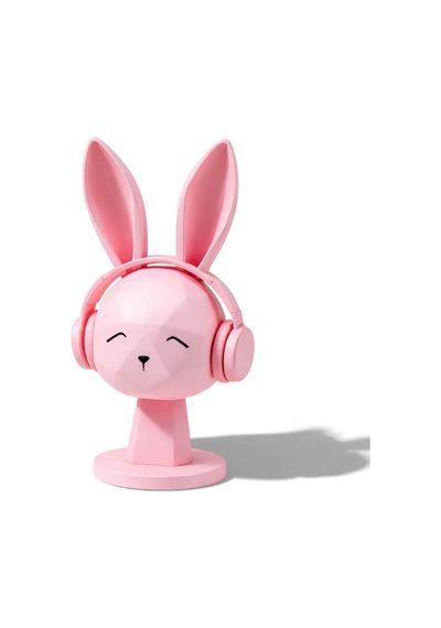 Happy3dworld Tavşan Figürlü Kulaklık Standı, 3d Baskı Kawaii Masaüstü Dekor