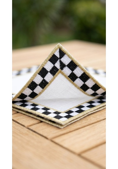 Montea Check Embroidered Kokteyl Peçetesi