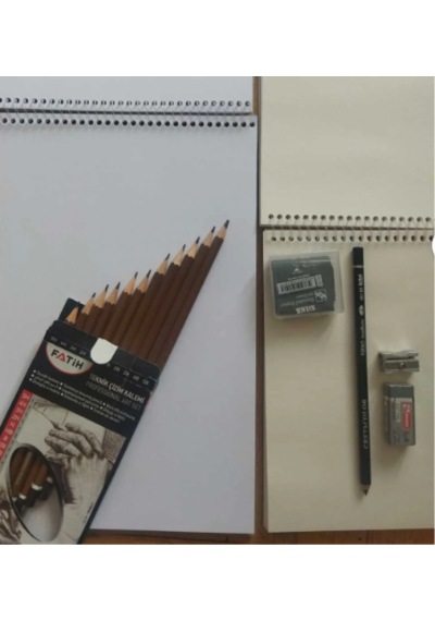 Dreamart Galery Karakalem Başlangıç Çizim Seti, Eskiz Çizim Defteri