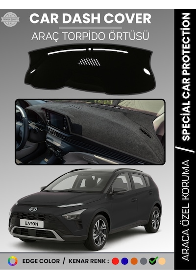 Hyundai Bayon 2020+ Torpido Örtüsü Panel Koruma Araca Özel Uv Koruyucu Kaymaz Hızlı Montaj - 511 Stiloto