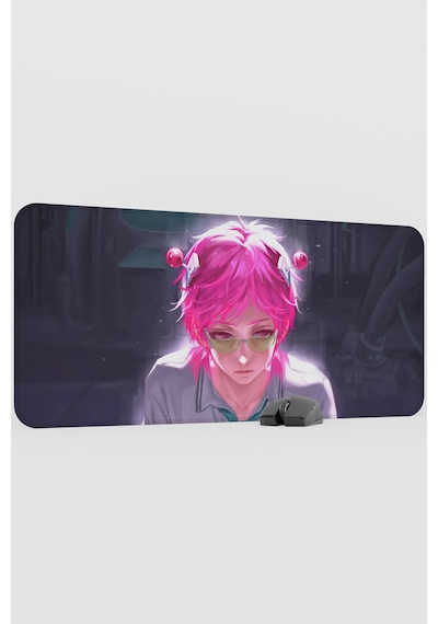 Saiki Kusuo Anime V3 - 90x40 Xxl Gaming Kauçuk Kaymaz Taban Mouse Pad Fare Altlığı