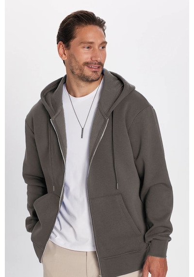 Tudors Unisex Relax Fit Rahat Kesim Pamuklu İçi Polarlı Çift Cepli Fermuarlı Gri Kapüşonlu Sweatshirt-32825 Gri Tudors Unisex Relax Fit Rahat Kesim Pamuklu İçi Polarlı Çift Cepli Fermuarlı Gri Kapüşonlu Sweatshirt-32825 Gri